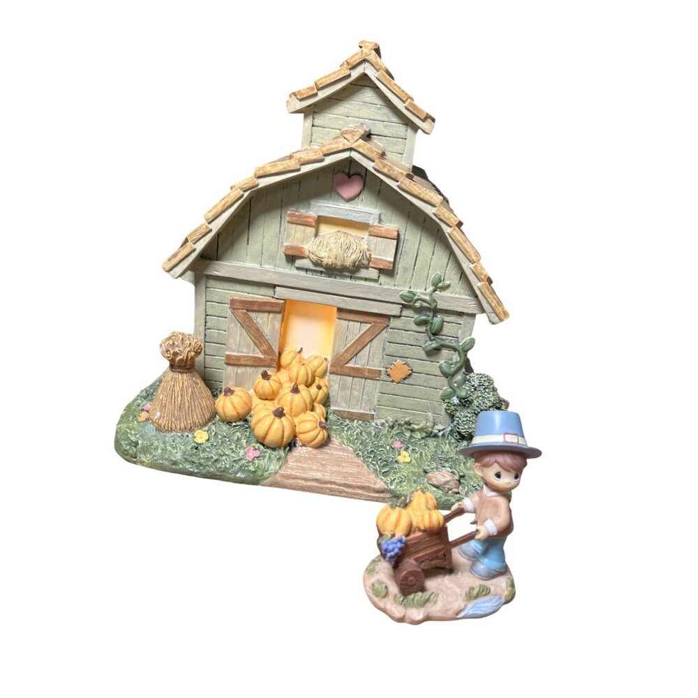Hawthorne Village Bountiful Harvest Barn First Thanksgiving Collectible